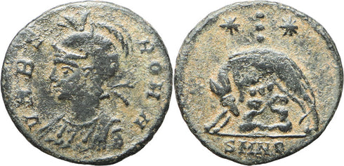 Ancient Roman coin - Commemorative Coin minted in Nicomedia - Wolf and Twins
